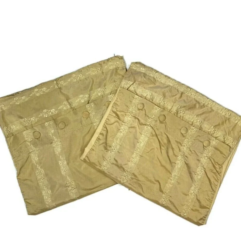 2 Luxury Silk Shams Pair Pillowcases Tan Designer